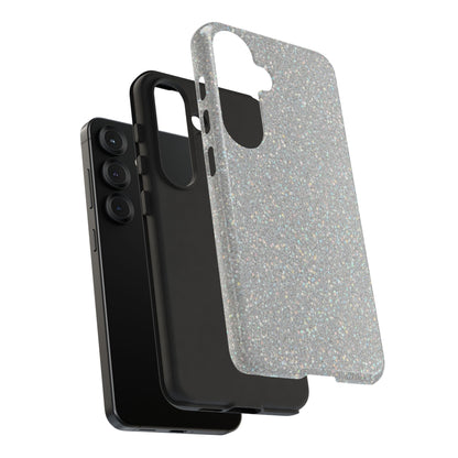 Glitter Silver Tough Phone Case — Sparkling Protective Phone Case