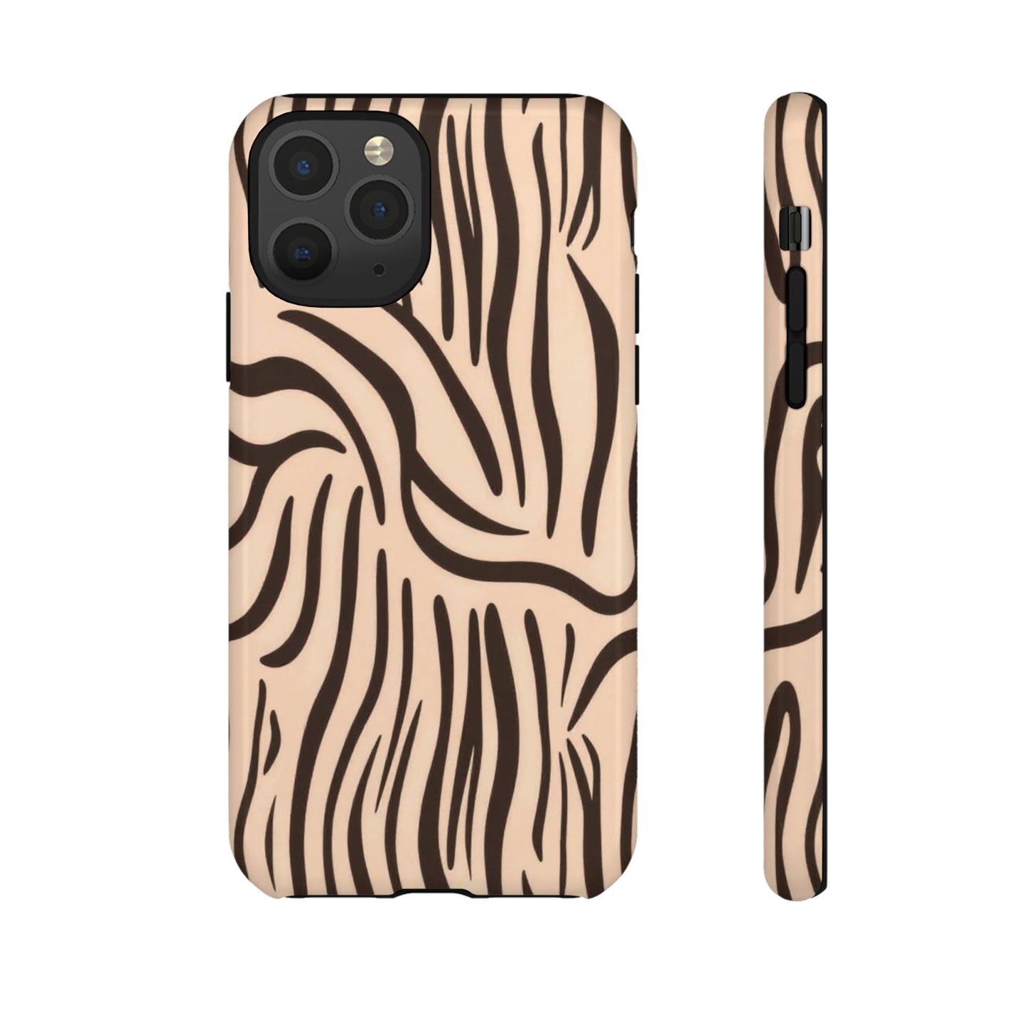 Zebra Stripe Tough Phone Case – Neutral Animal Print Protective Cover