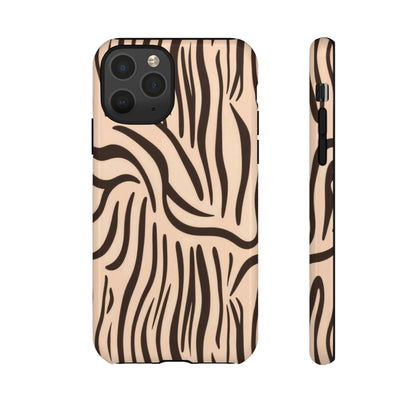 Zebra Stripe Tough Phone Case – Neutral Animal Print Protective Cover