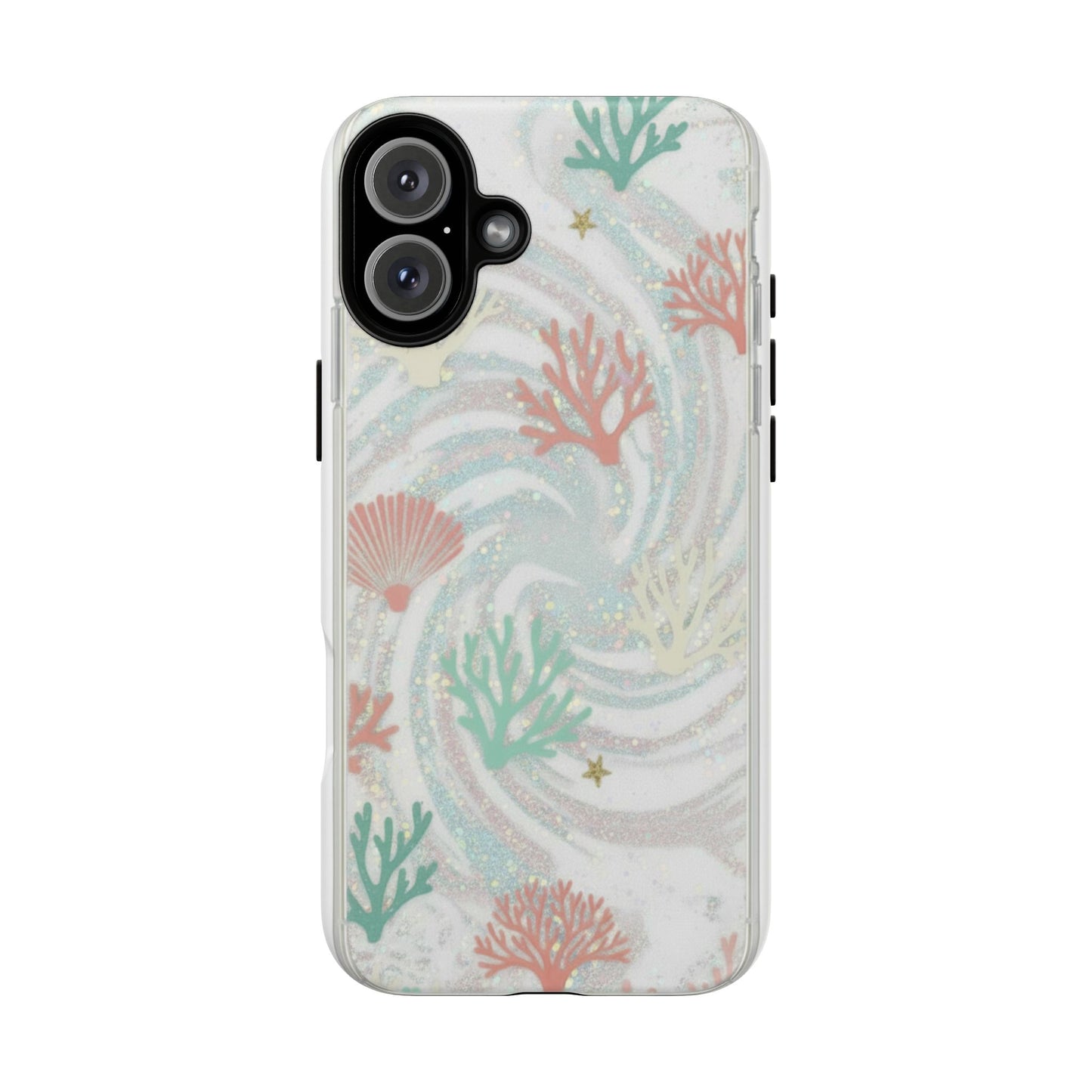 Seafoam Coral Tough Phone Case - Pastel Ocean Wave Design