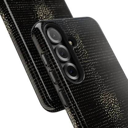 Tough Phone Case — Black Textured Metallic Dot Shield