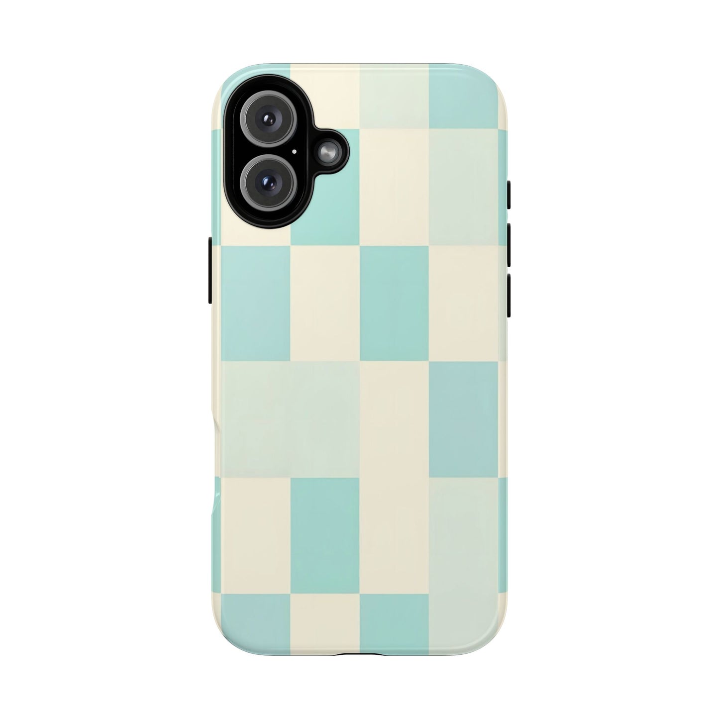 Pastel Checkerboard Tough Case – Mint & Cream Protective Phone Cover