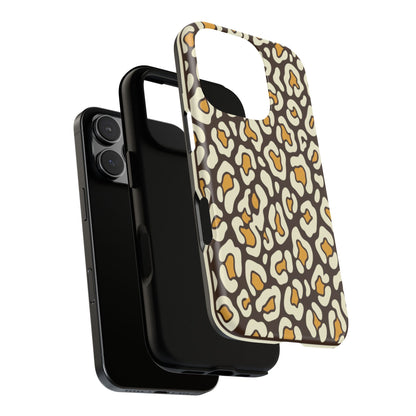 Leopard Print Tough Phone Case — Durable Protective iPhone Cover