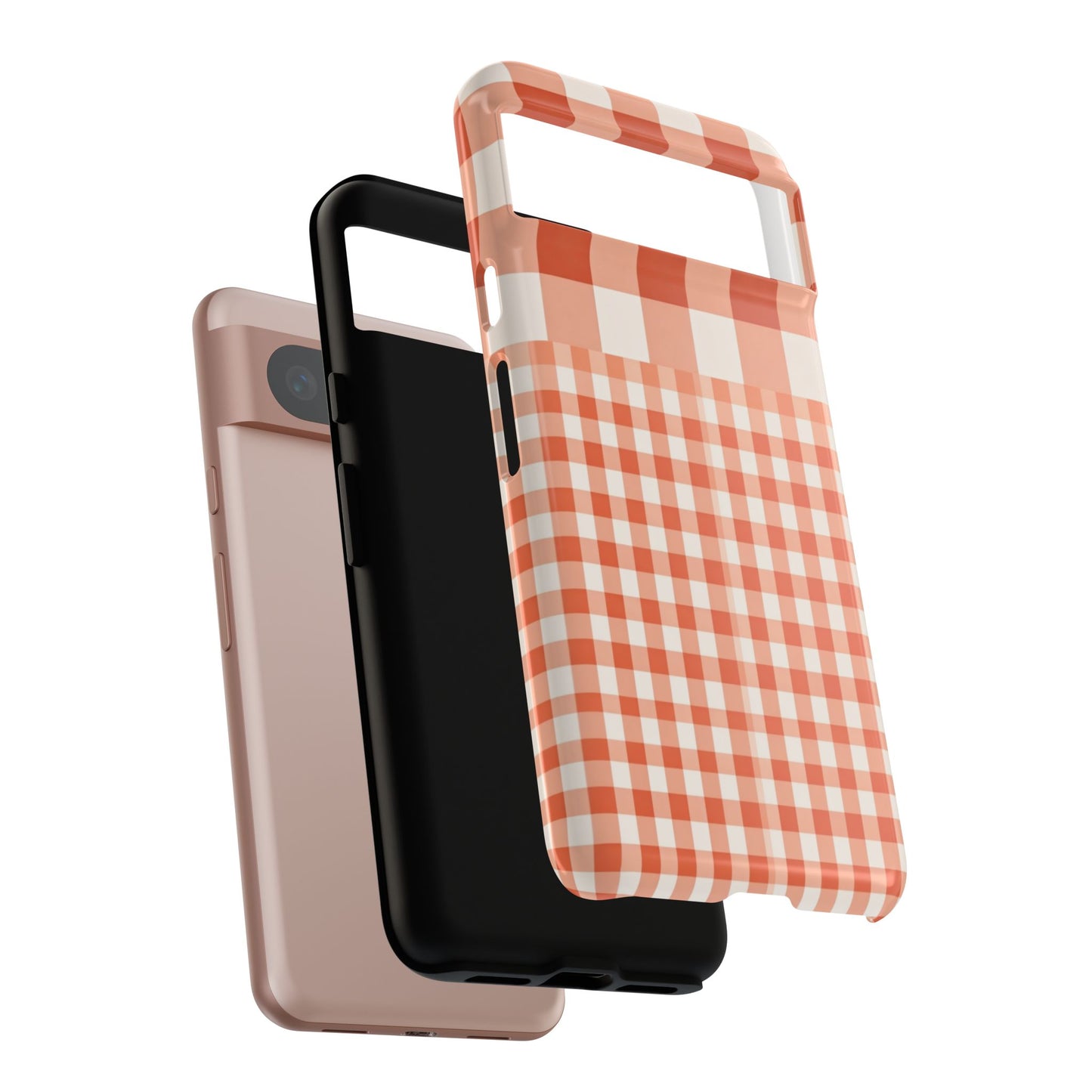 Buffalo Check Tough Phone Case — Orange Gingham Protective Cover
