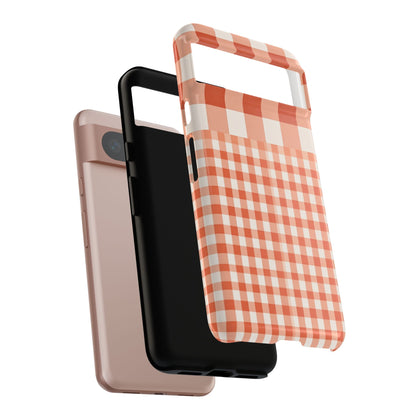Buffalo Check Tough Phone Case — Orange Gingham Protective Cover