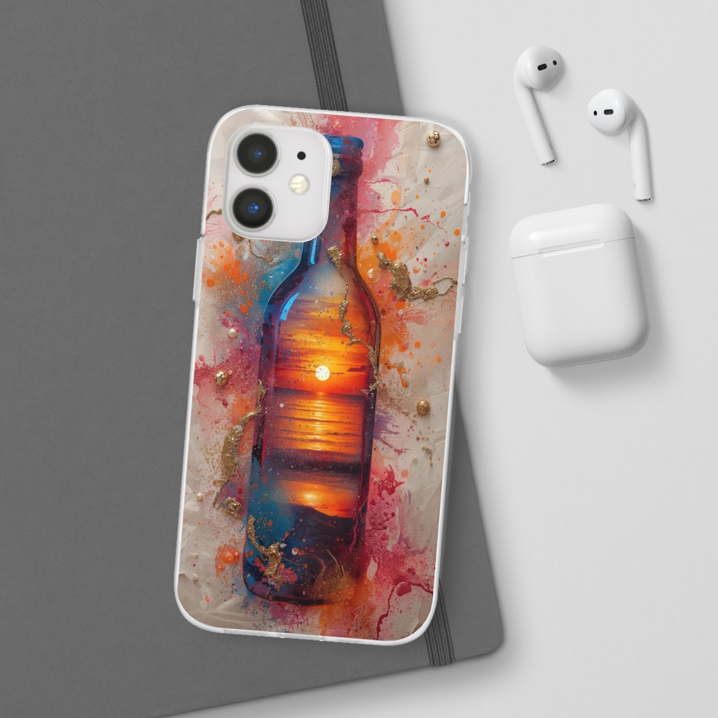 Copy of Floral Holographic Phone Case — Iridescent Leaves & Flowers Flexi Case
