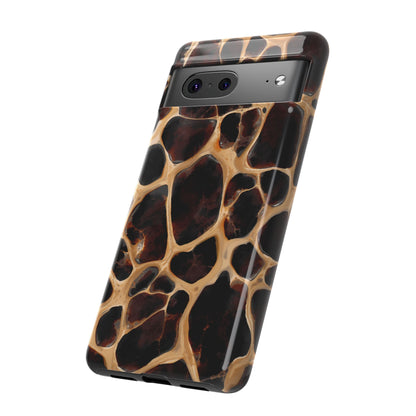 Phone Case — Brown Leather Dot Texture Rugged Protective Cover