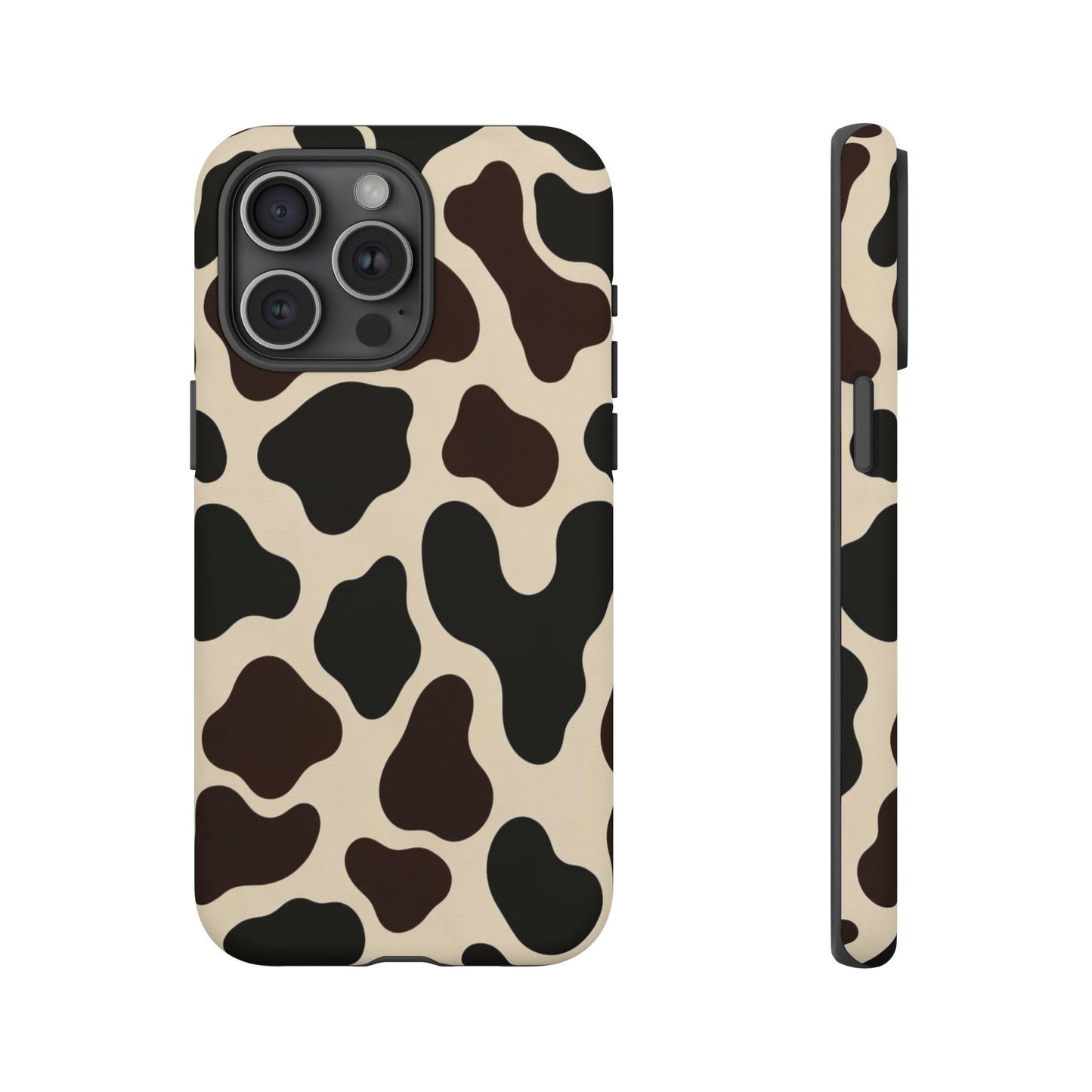 Cow Print Phone Case — Black & Cream Protective  Case