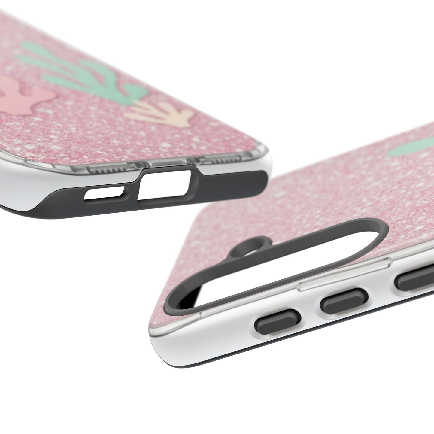 Pink Glitter Seaweed Tough Case - Sparkle Protective Phone Cover
