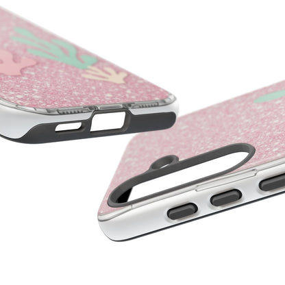 Pink Glitter Seaweed Tough Case - Sparkle Protective Phone Cover
