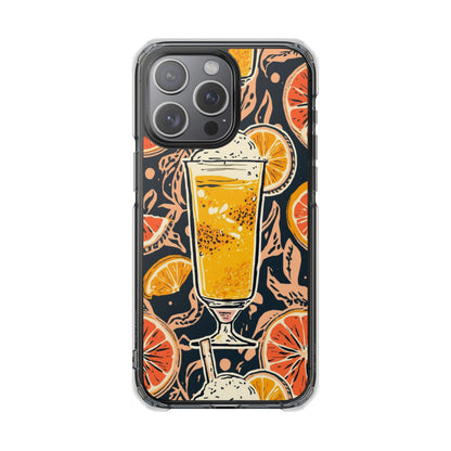 Clear Magnetic Phone Case — Citrus Beer Glass Design