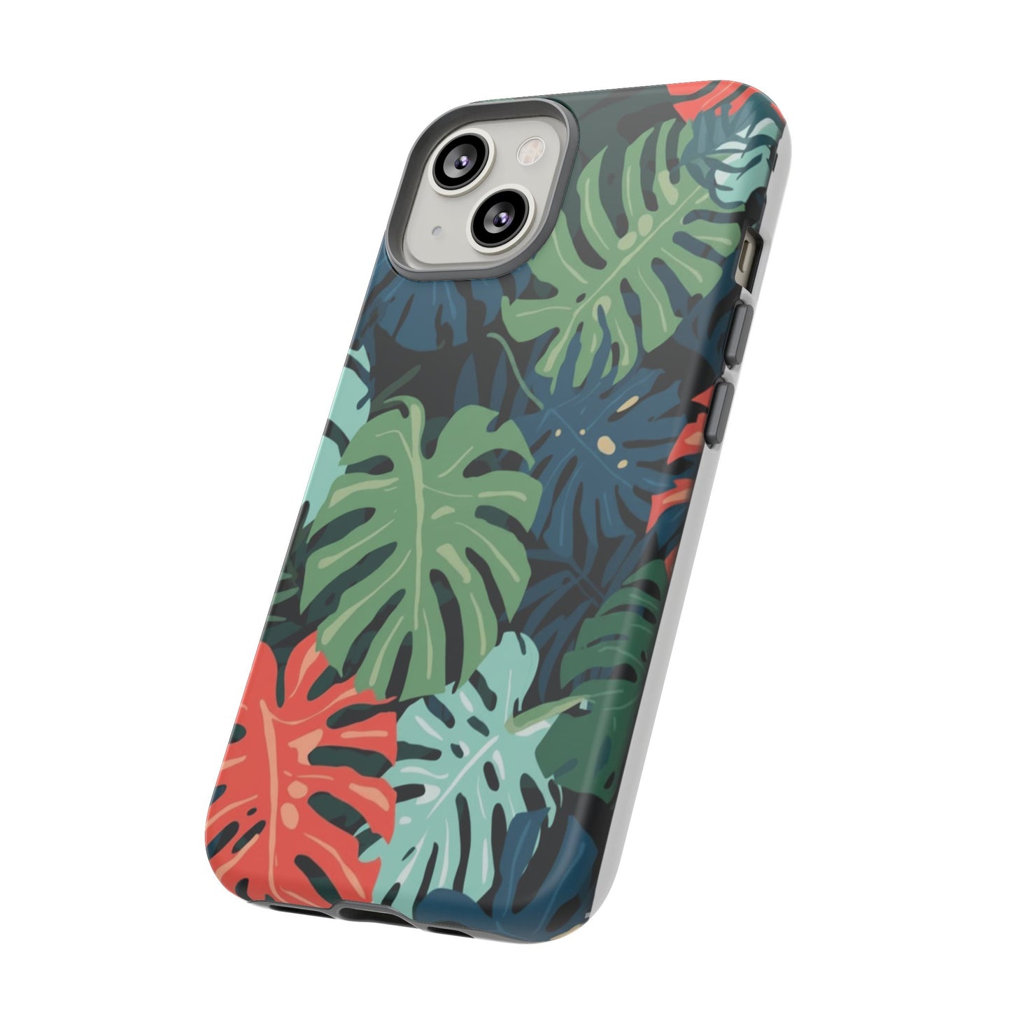 Tropical Monstera Phone Case — Colorful Leaf Protective Tough Case