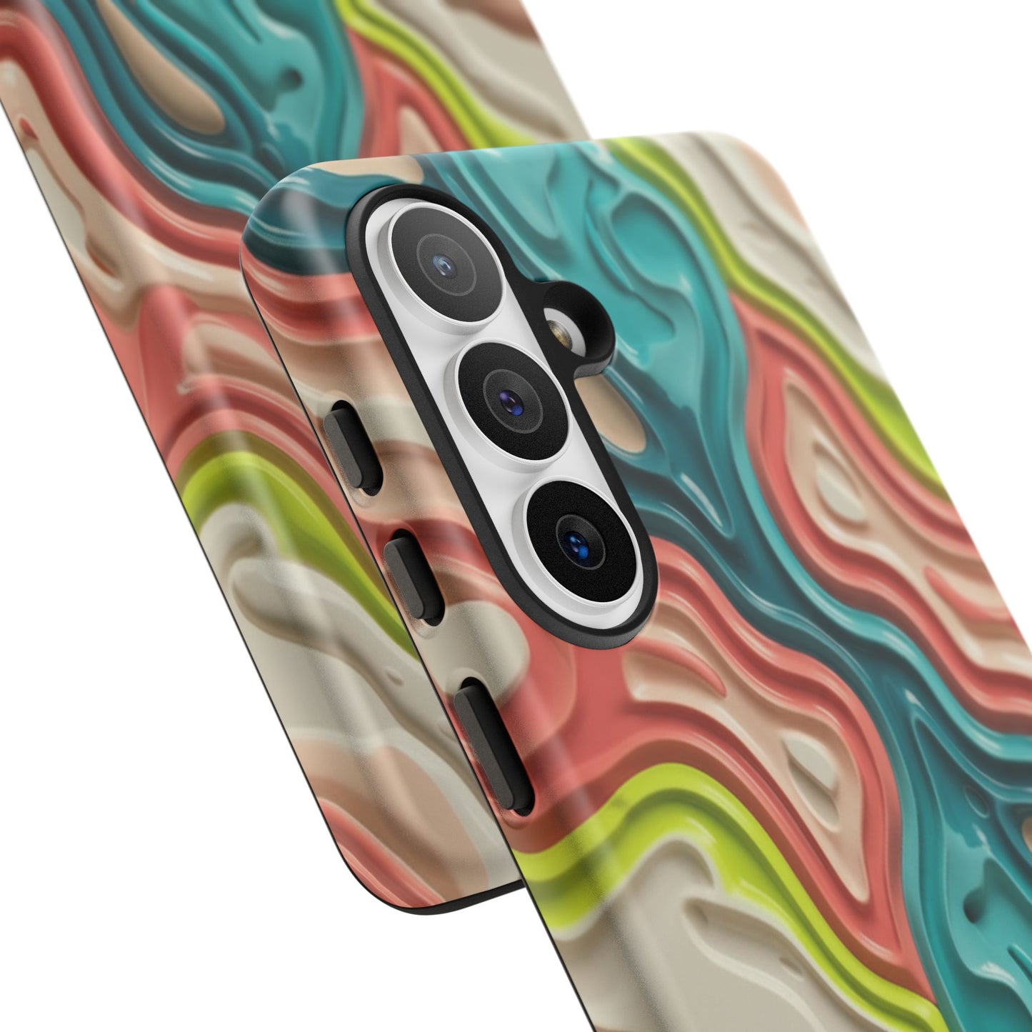 Abstract Contour Phone Case — Colorful Topographic Pattern Tough Case