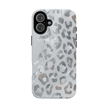 Silver Leopard Tough Phone Case