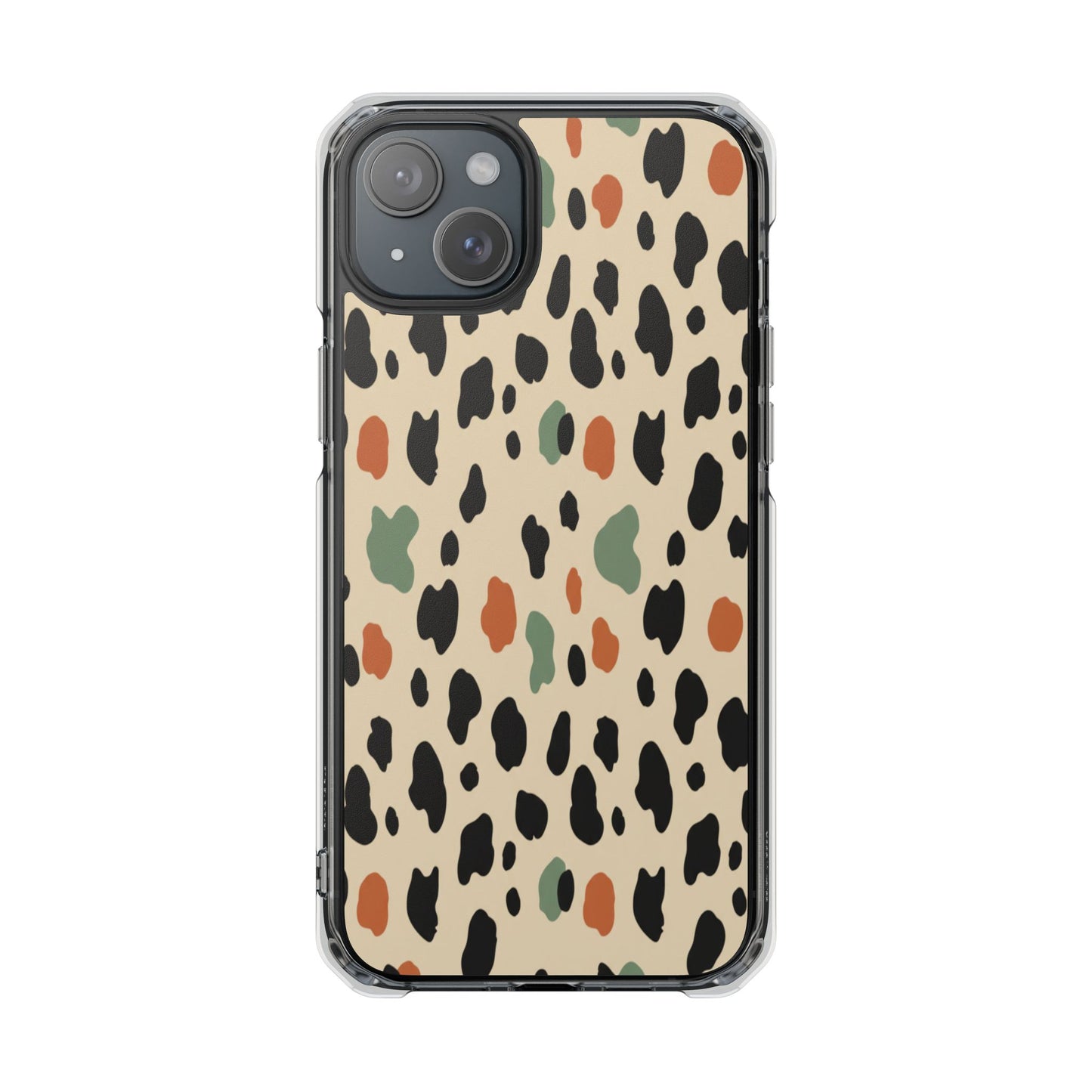 Clear Magnetic Impact Phone Case — Neutral Multicolor Leopard Print