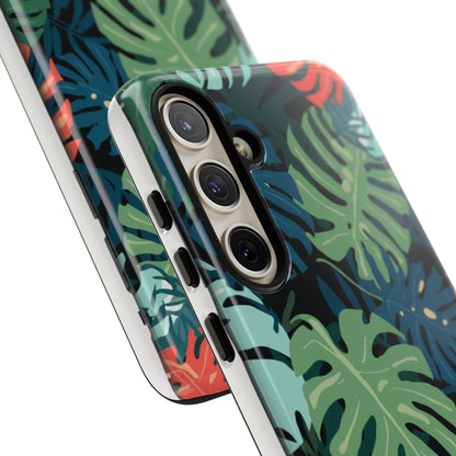 Tropical Monstera Phone Case — Colorful Leaf Protective Tough Case