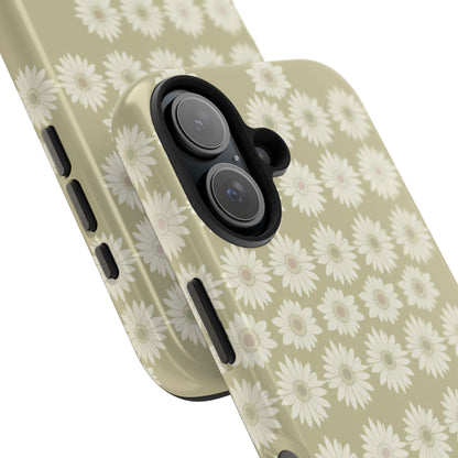 Daisy Pattern Tough Phone Case — Protective Floral iPhone Cover