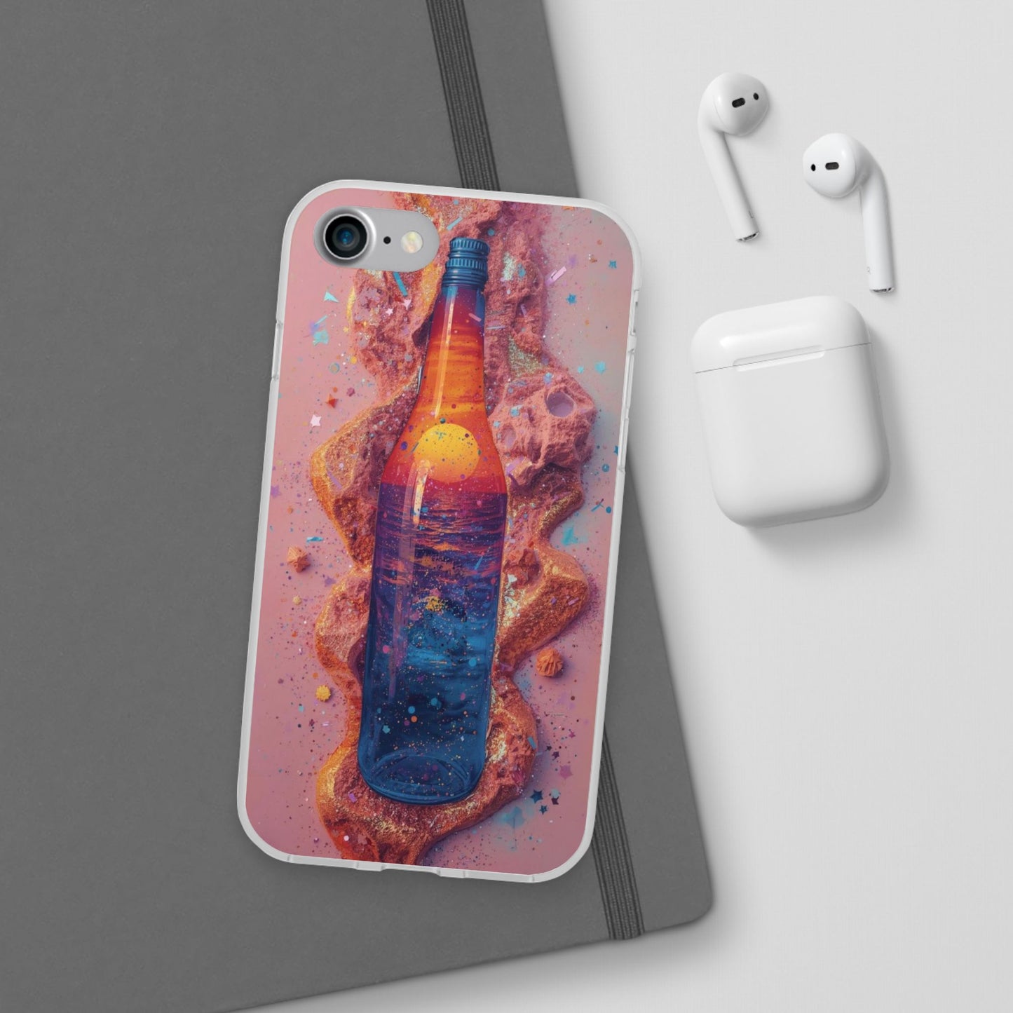 Phone Case — Surreal Sunset Bottle Art Flexible Protective Cover
