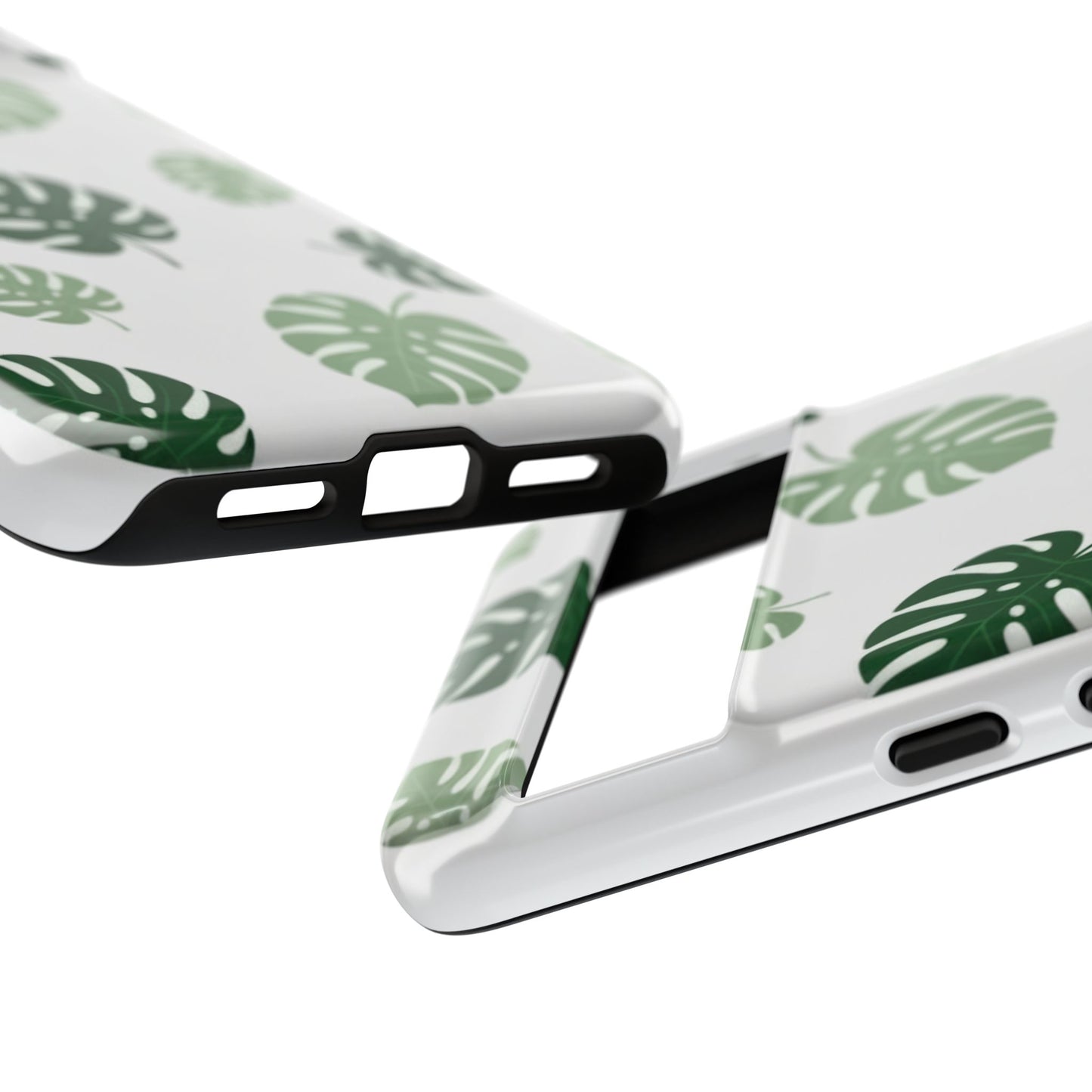 Monstera Leaf Tough Phone Case – Tropical Green Palm Pattern Protective Cover