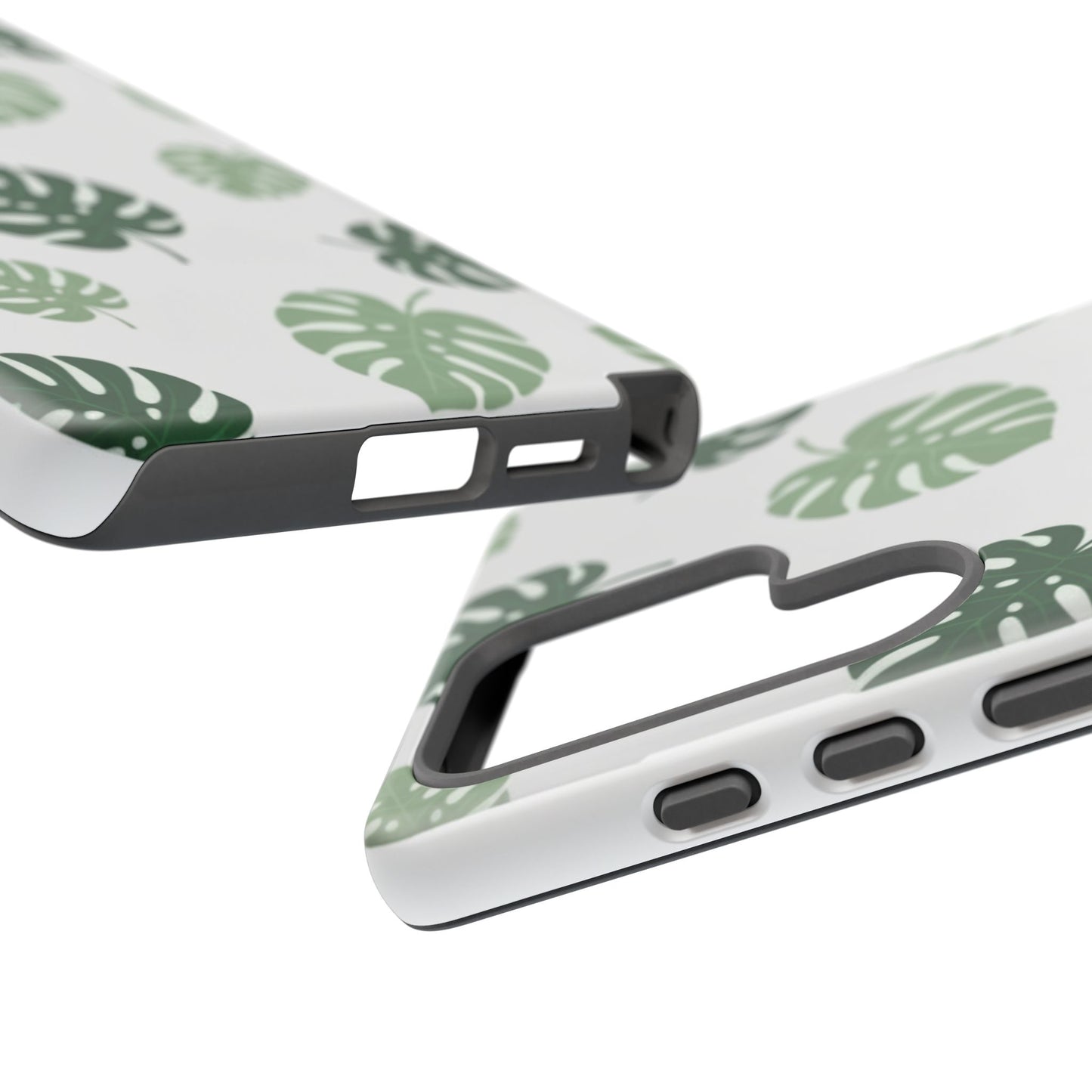 Monstera Leaf Tough Phone Case – Tropical Green Palm Pattern Protective Cover