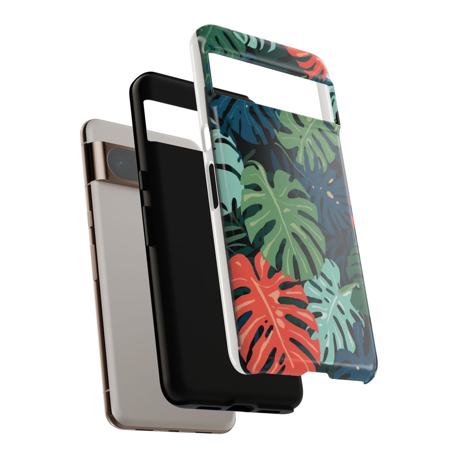 Tropical Monstera Phone Case — Colorful Leaf Protective Tough Case