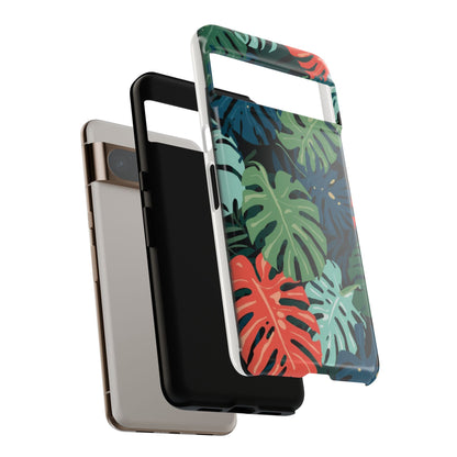 Tropical Monstera Phone Case — Colorful Leaf Protective Tough Case