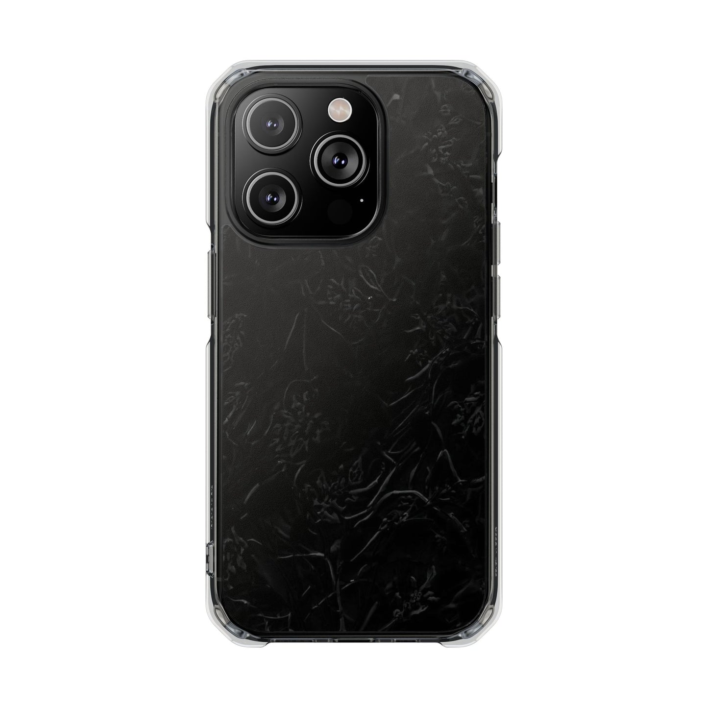 Magnetic Impact Phone Case — Black Floral Design