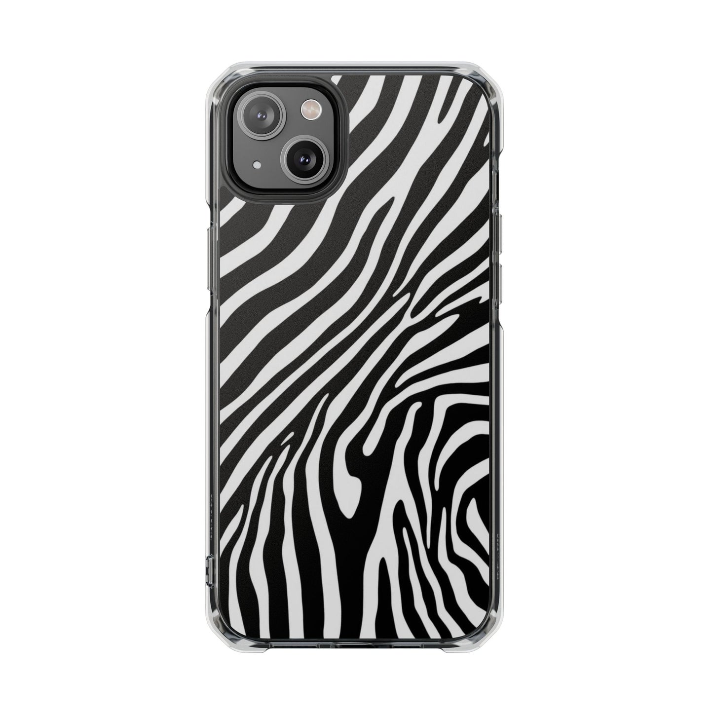 Zebra Print Clear Magnetic Phone Case — Impact-Resistant iPhone Cover