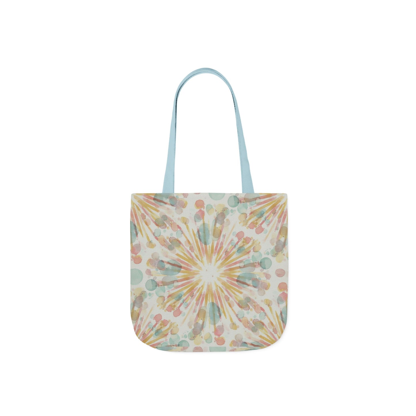 Boho Sunburst Canvas Tote Bag — Pastel Tie-Dye Beach & Market Bag