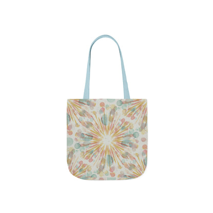 Boho Sunburst Canvas Tote Bag — Pastel Tie-Dye Beach & Market Bag