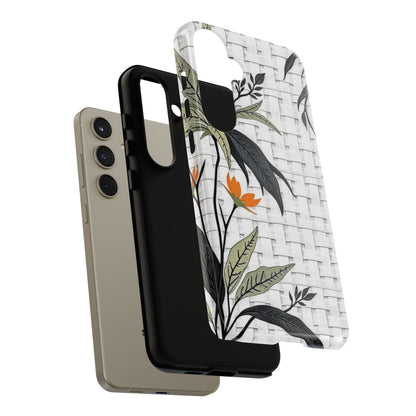 Floral Woven Tough Phone Case — Protective Botanical iPhone Cover