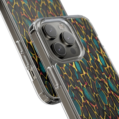 Teal Gold Leopard Clear Phone Case