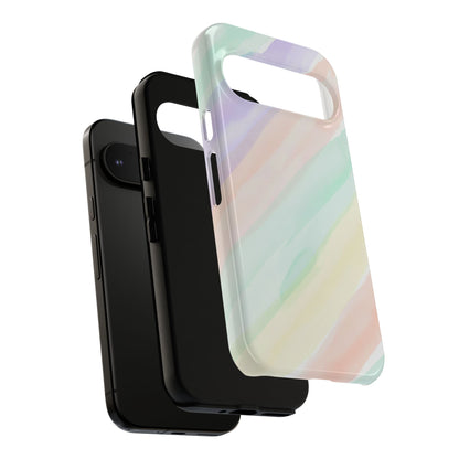 Pastel Watercolor Stripe Tough Phone Case