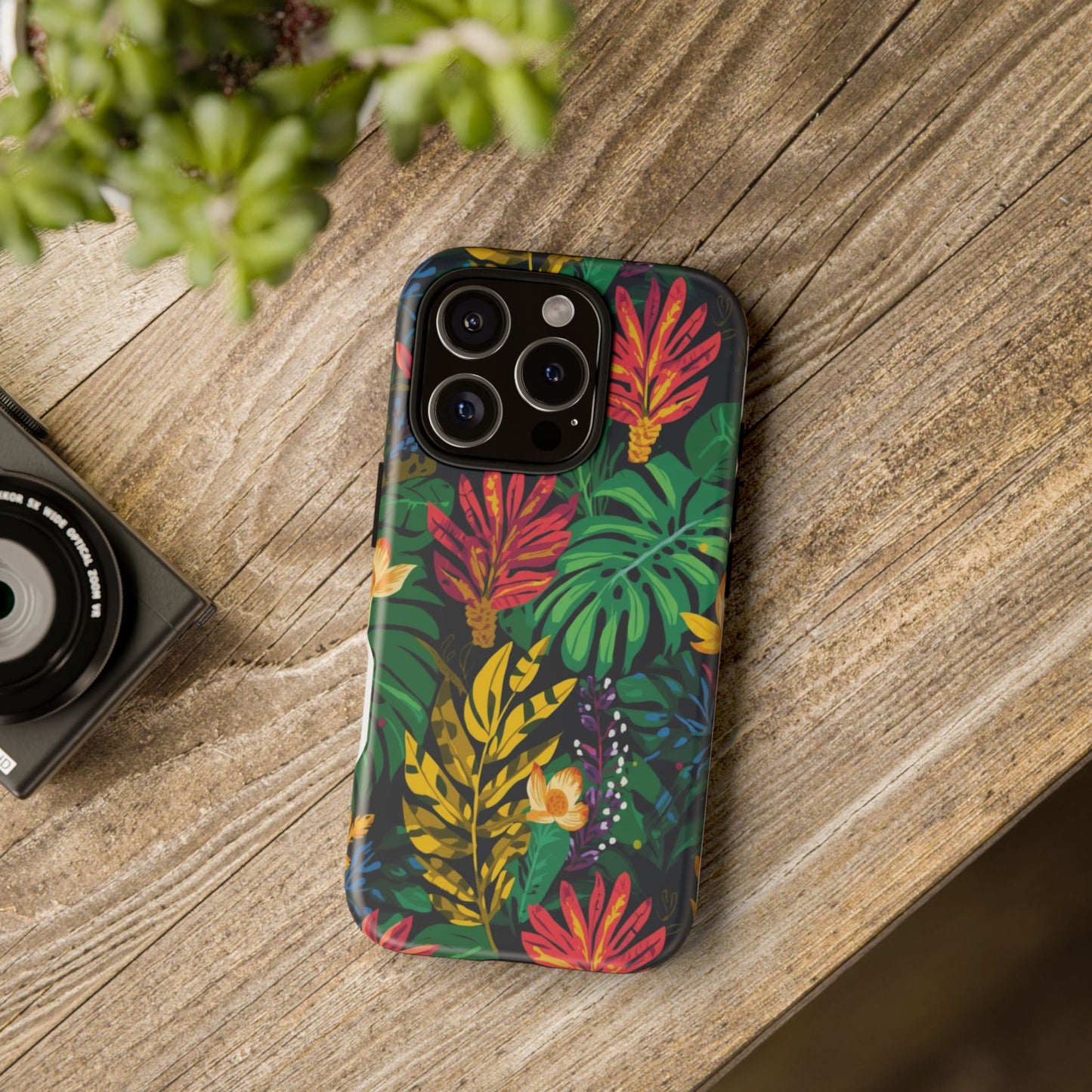 Tropical Floral Phone Case — Vibrant Jungle Leaf Protective Cover