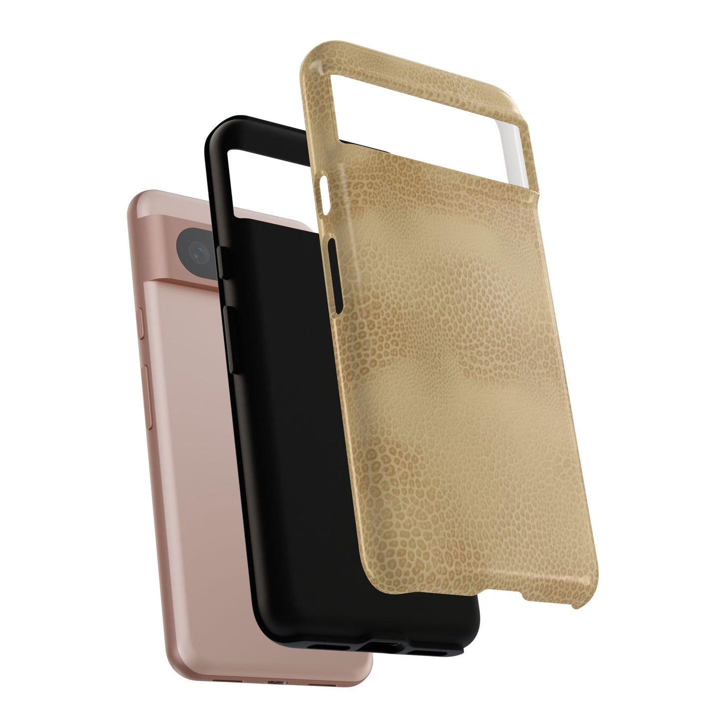 Tan Distressed Leather Texture Phone Case — Rugged Protective iPhone Cover