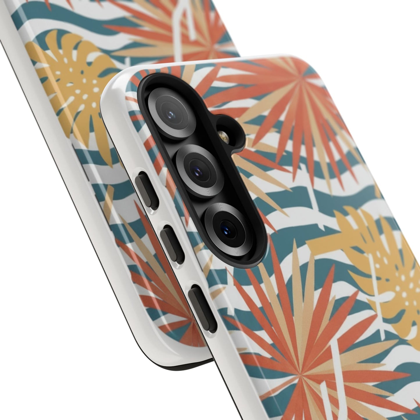 Tropical Palm Tough Phone Case – Retro Wave Floral Protective Cover