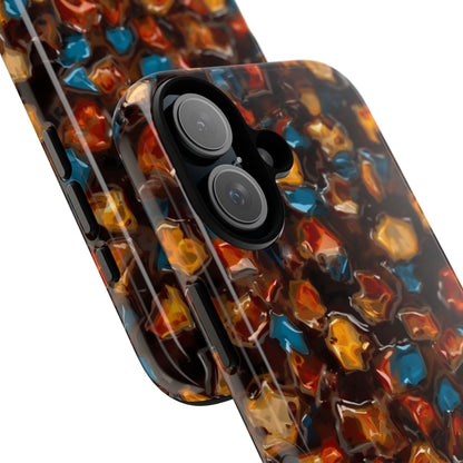 Phone Case - Amber Tortoiseshell Mosaic Protective Cover