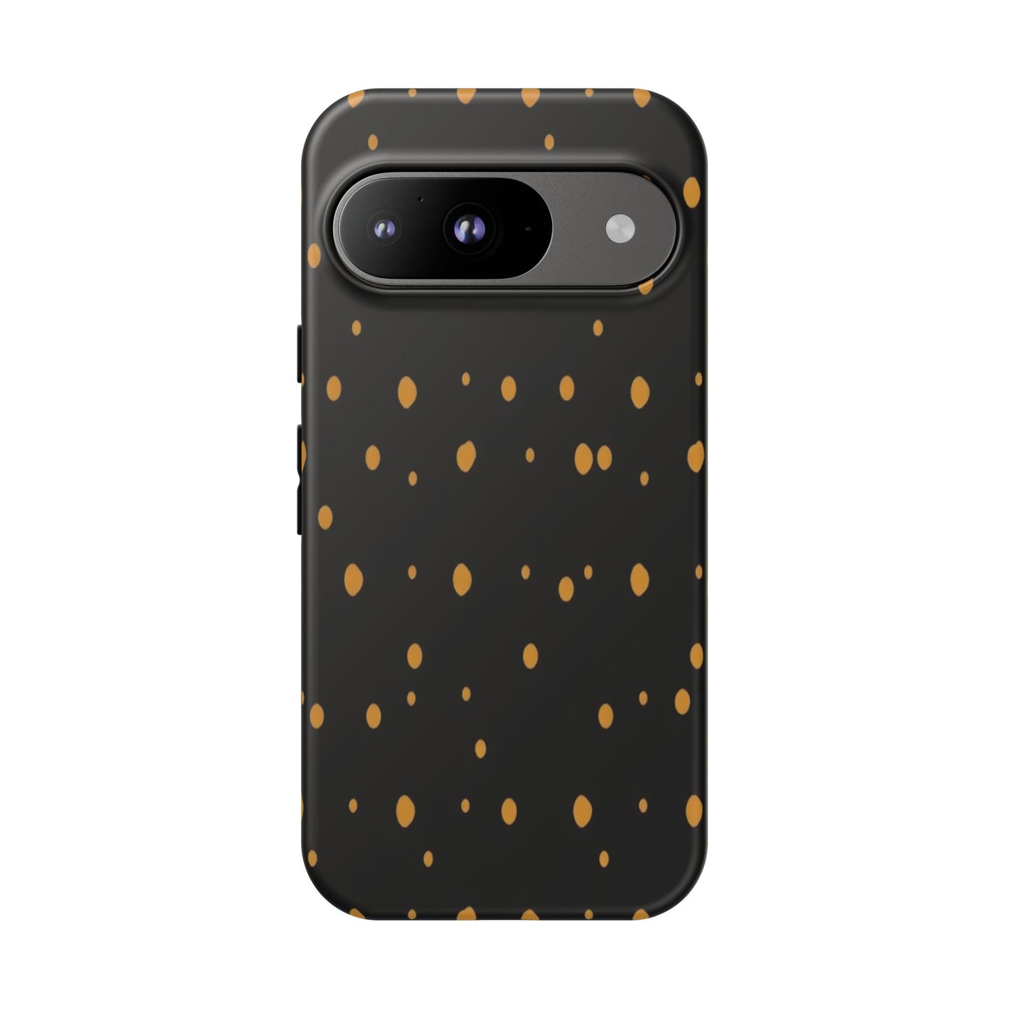 Black & Gold Dot Tough Phone Case — Protective Sparkle Pattern