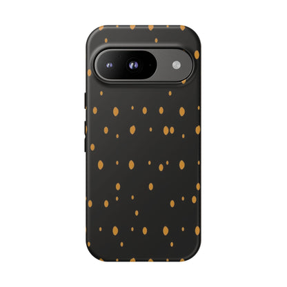 Black & Gold Dot Tough Phone Case — Protective Sparkle Pattern