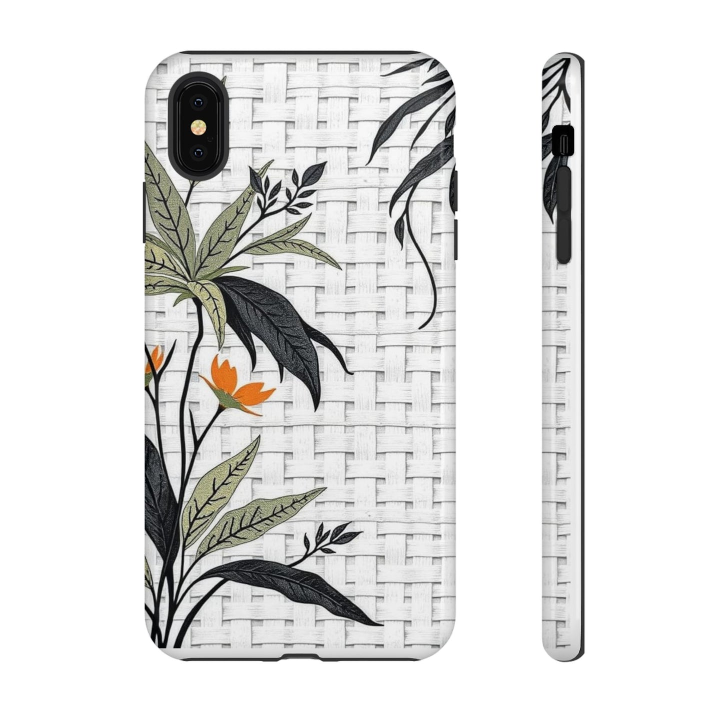 Floral Woven Tough Phone Case — Protective Botanical iPhone Cover