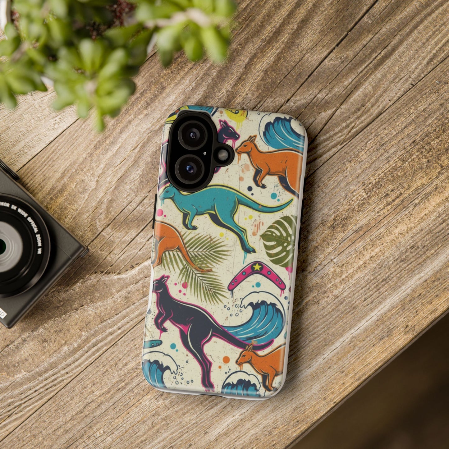 Tough Cases — Colorful Surfing Kangaroo Phone Case