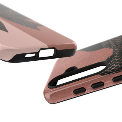 Bow Stripe Tough Phone Case – Pink Mauve Protective Cover