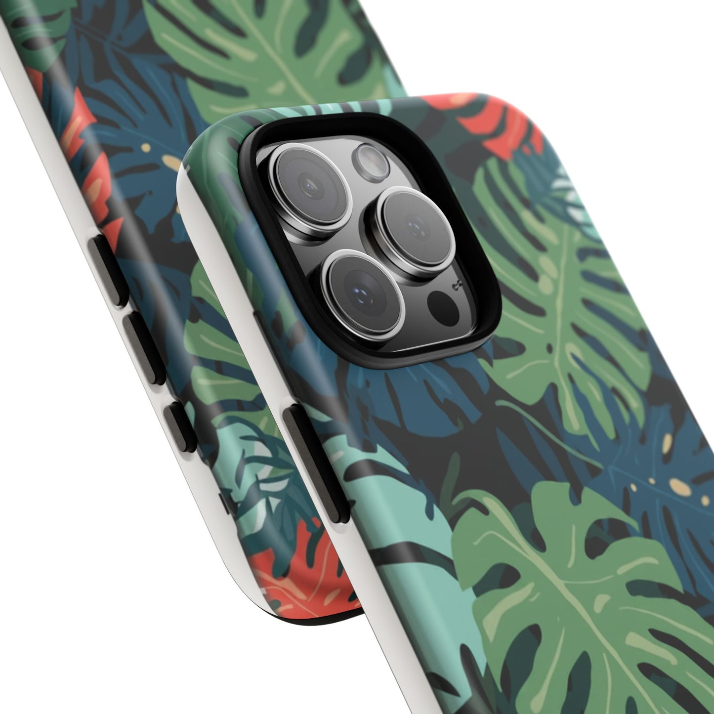 Tropical Monstera Phone Case — Colorful Leaf Protective Tough Case