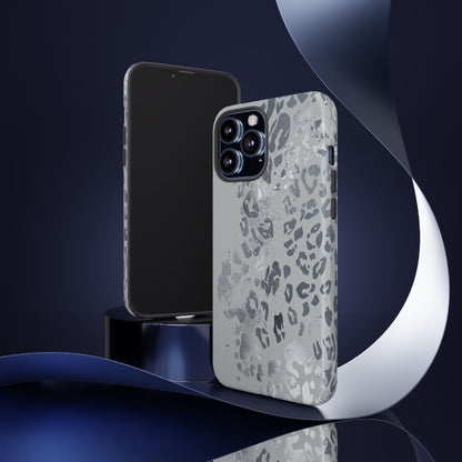 Gray Leopard Print Tough Phone Case
