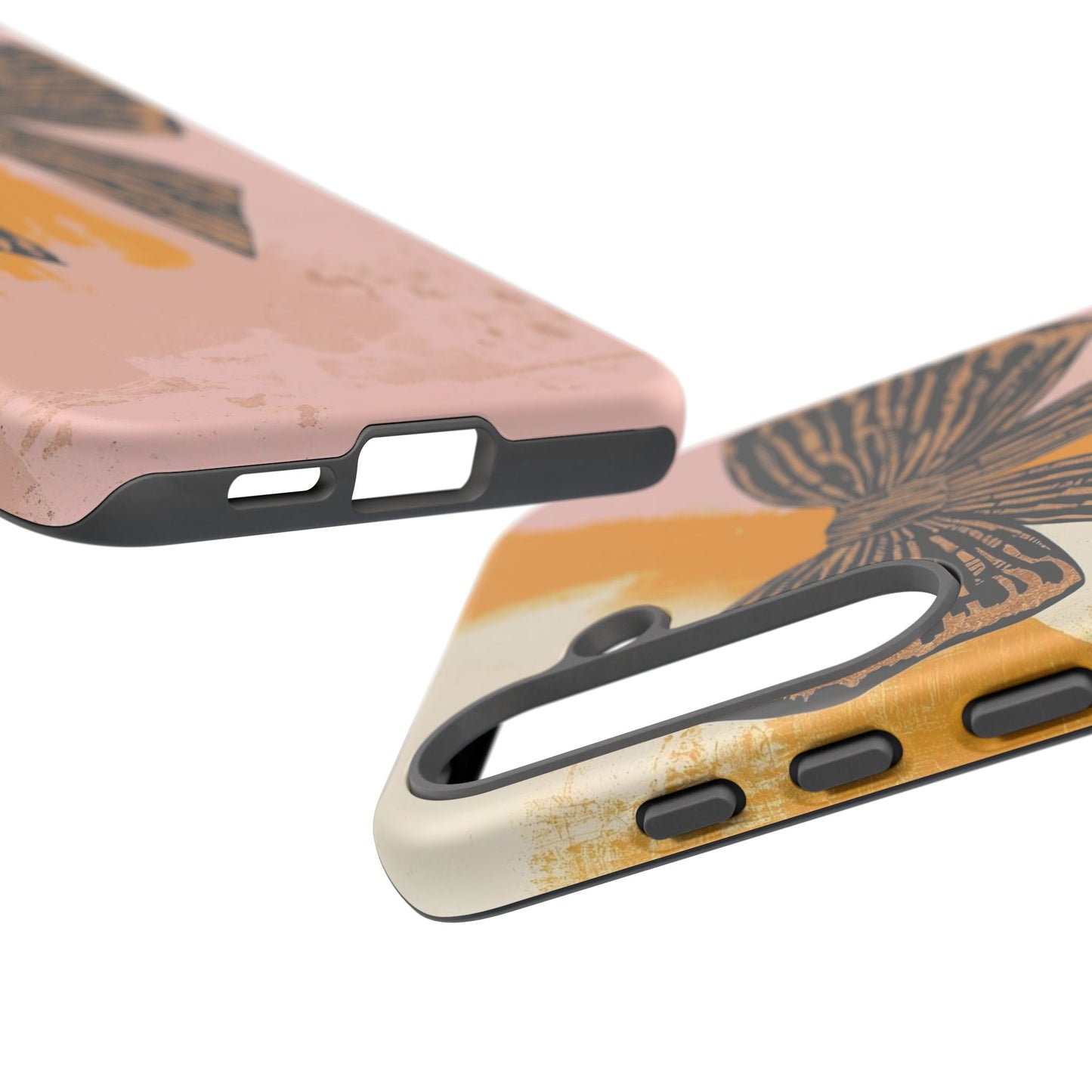 Bow Brushstroke Tough Phone Case — Pink & Mustard