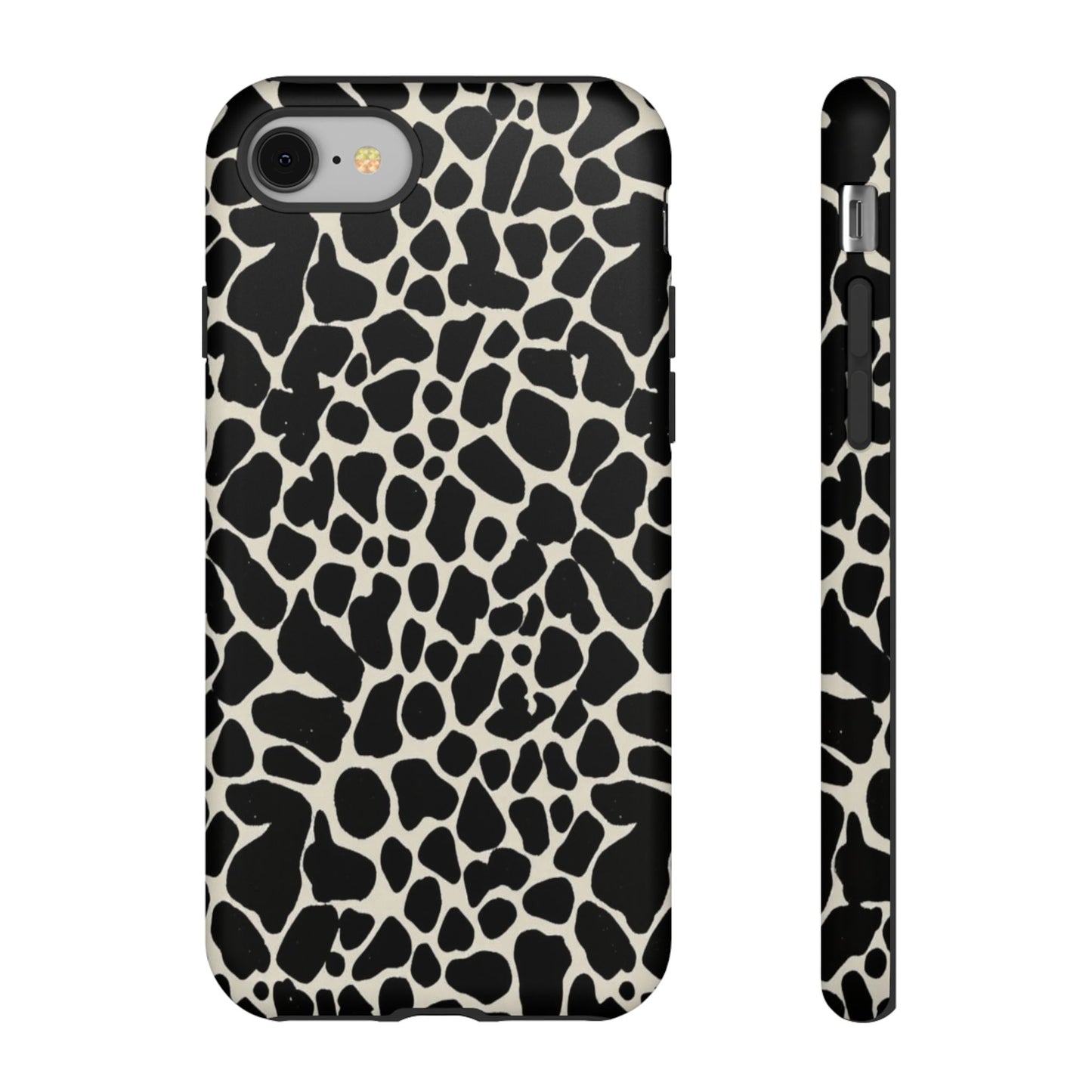 Black and White Cowhide Phone Case — Protective Tough Case