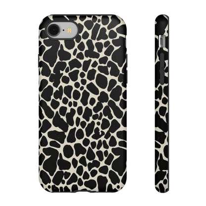 Black and White Cowhide Phone Case — Protective Tough Case
