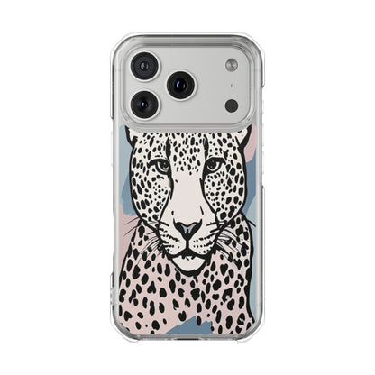 Clear Magnetic Phone Case — Leopard Art Protective Impact Cover