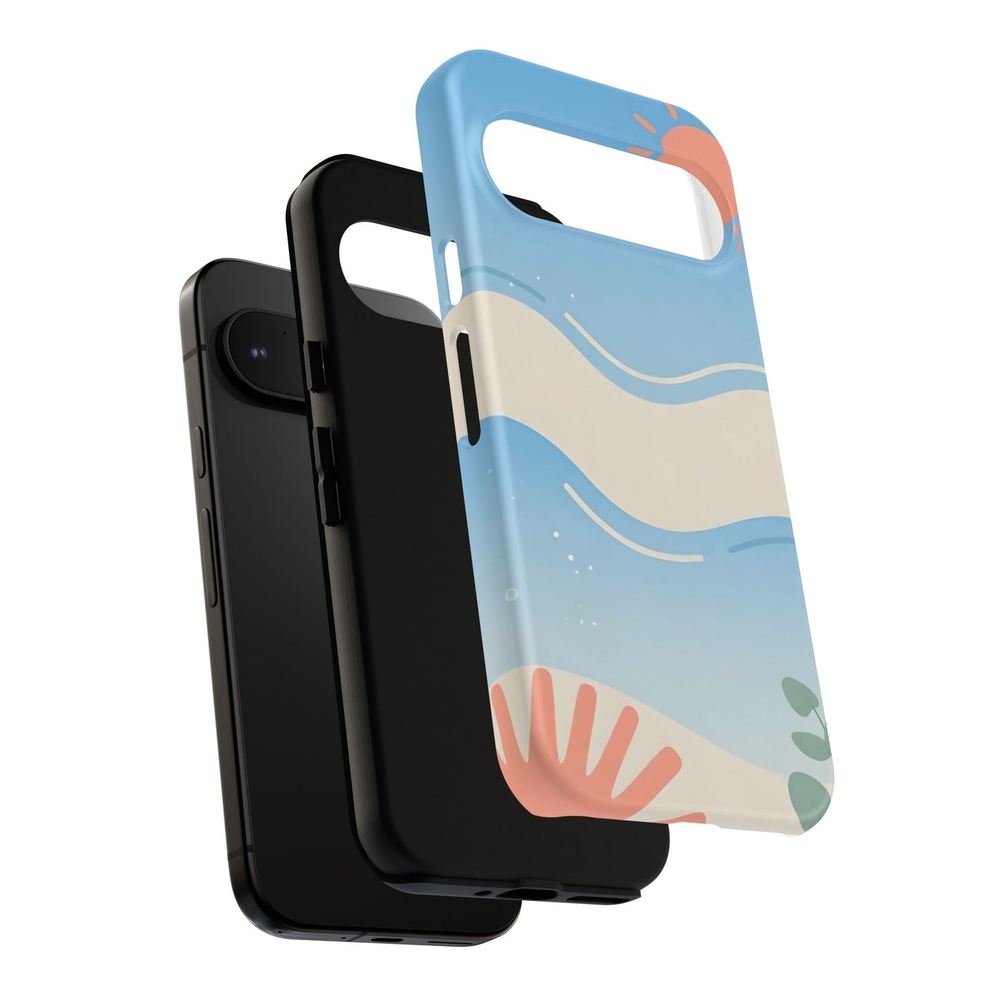 Beach Waves Tough Phone Case — Summer Sun & Seashell Protective Cover