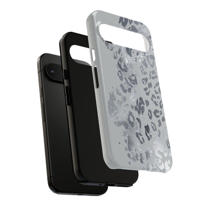 Gray Leopard Print Tough Phone Case